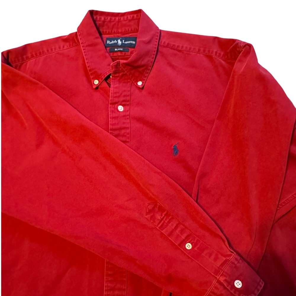 Ralph Lauren Vintage Blake Cotton Jean Shirt‎ Red Burgundy Size L